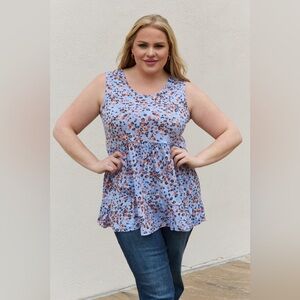 Be Stage Animal Print Babydoll Top